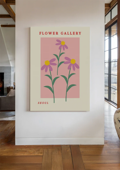 Gestileerde Bloemen Poster Seoul Flower Gallery Grafisch Schilderij