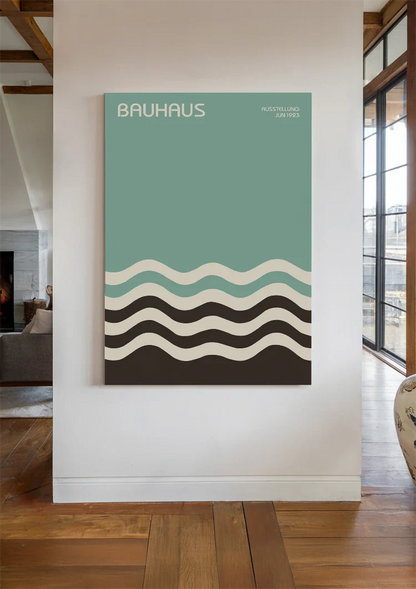 Bauhaus Golf Pattern Black White Mint Green Painting