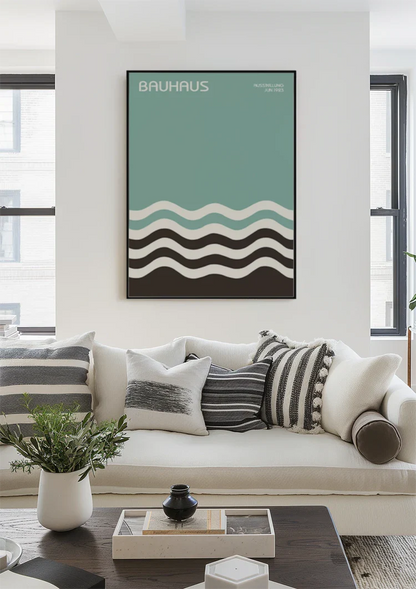 Bauhaus Golf Pattern Black White Mint Green Painting