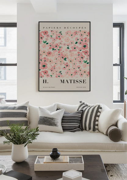 Matisse Papiers Découpés Rosa Blumen Grüne Blätter Gemälde