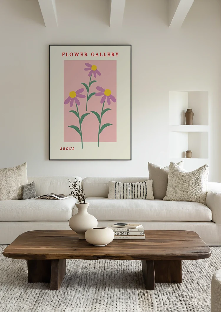 Gestileerde Bloemen Poster Seoul Flower Gallery Grafisch Schilderij