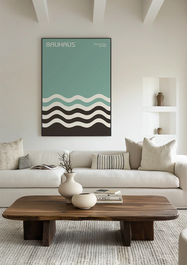 Bauhaus Golf Pattern Black White Mint Green Painting