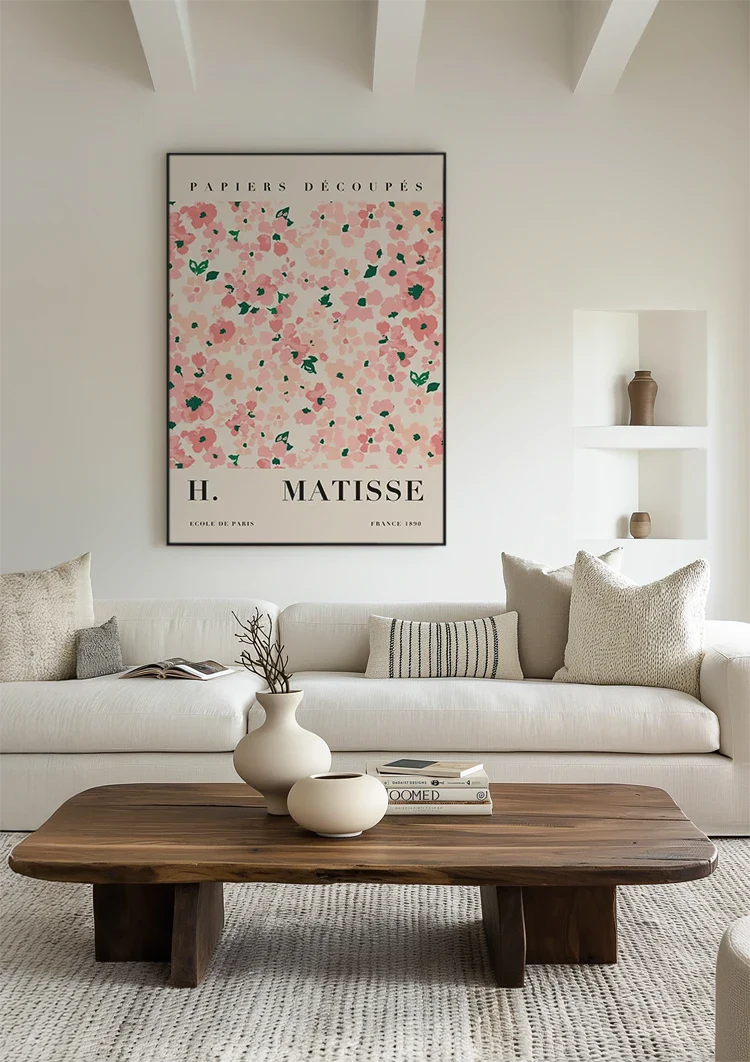 Matisse Papiers Découpés Rosa Blumen Grüne Blätter Gemälde