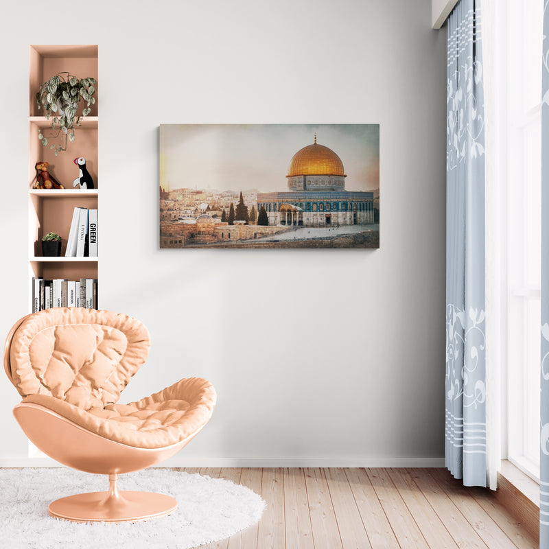Gouden koepel en historisch stadsgezicht - Canvas wandkunst