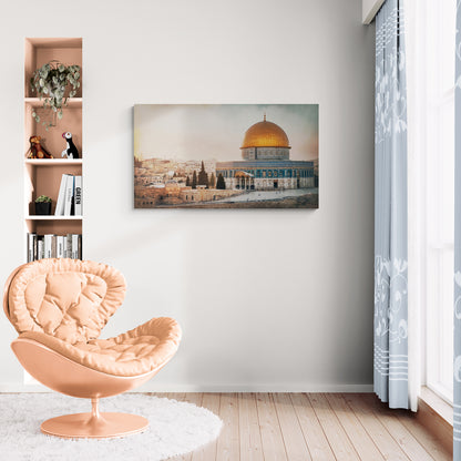 Gouden koepel en historisch stadsgezicht - Canvas wandkunst