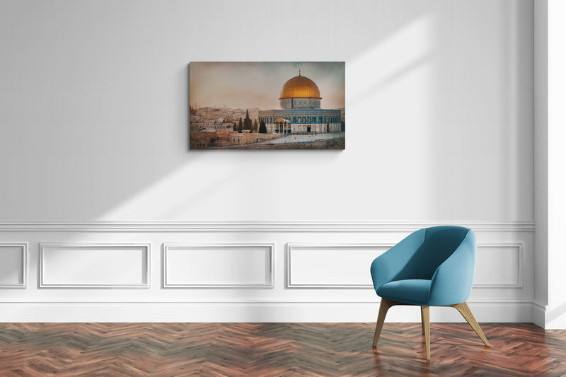 Gouden koepel en historisch stadsgezicht - Canvas wandkunst