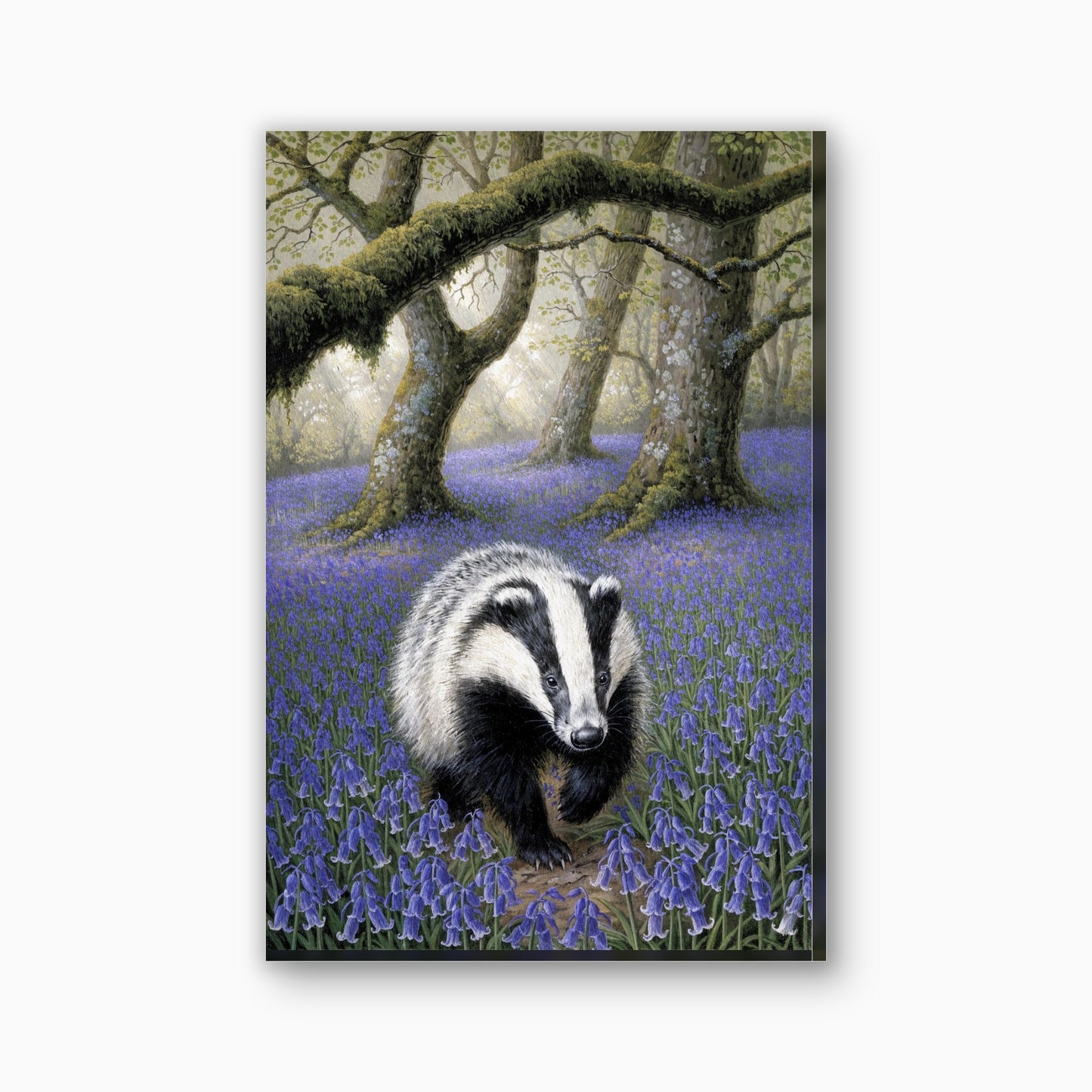 Das tussen de boshyacinten canvas schilderij in paarsblauw en grijszwart