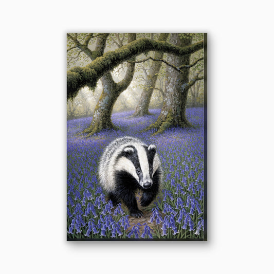 Das tussen de boshyacinten canvas schilderij in paarsblauw en grijszwart