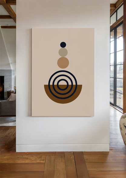 Stacked Circles Geometric Brown Beige Cream Painting