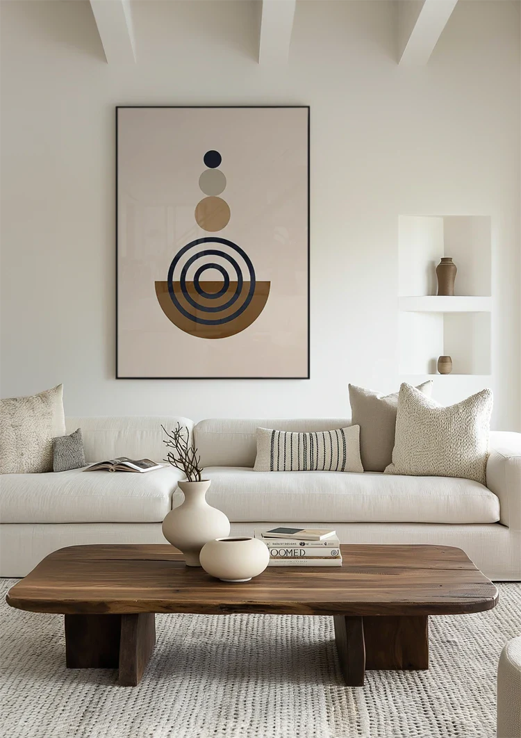 Stacked Circles Geometric Brown Beige Cream Painting