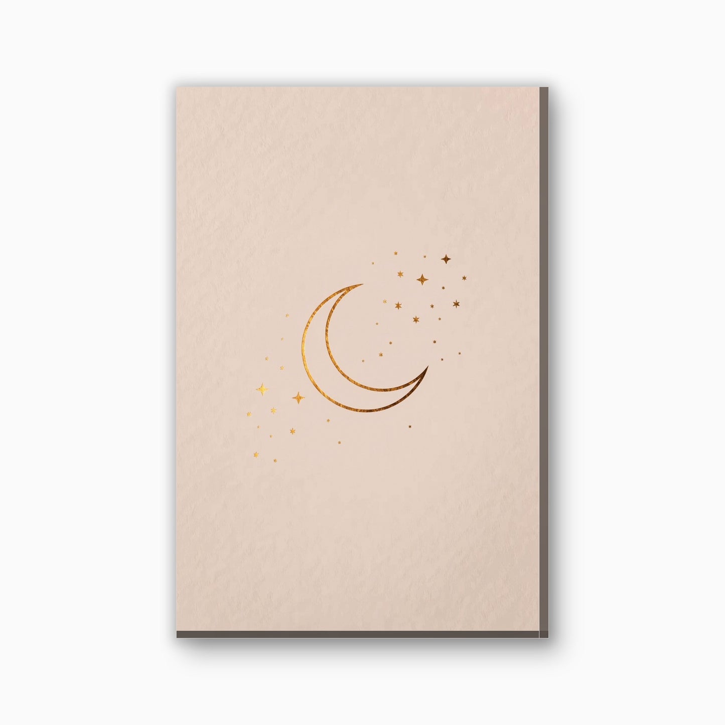 Halve maan en sterren canvas schilderij in goud en beige