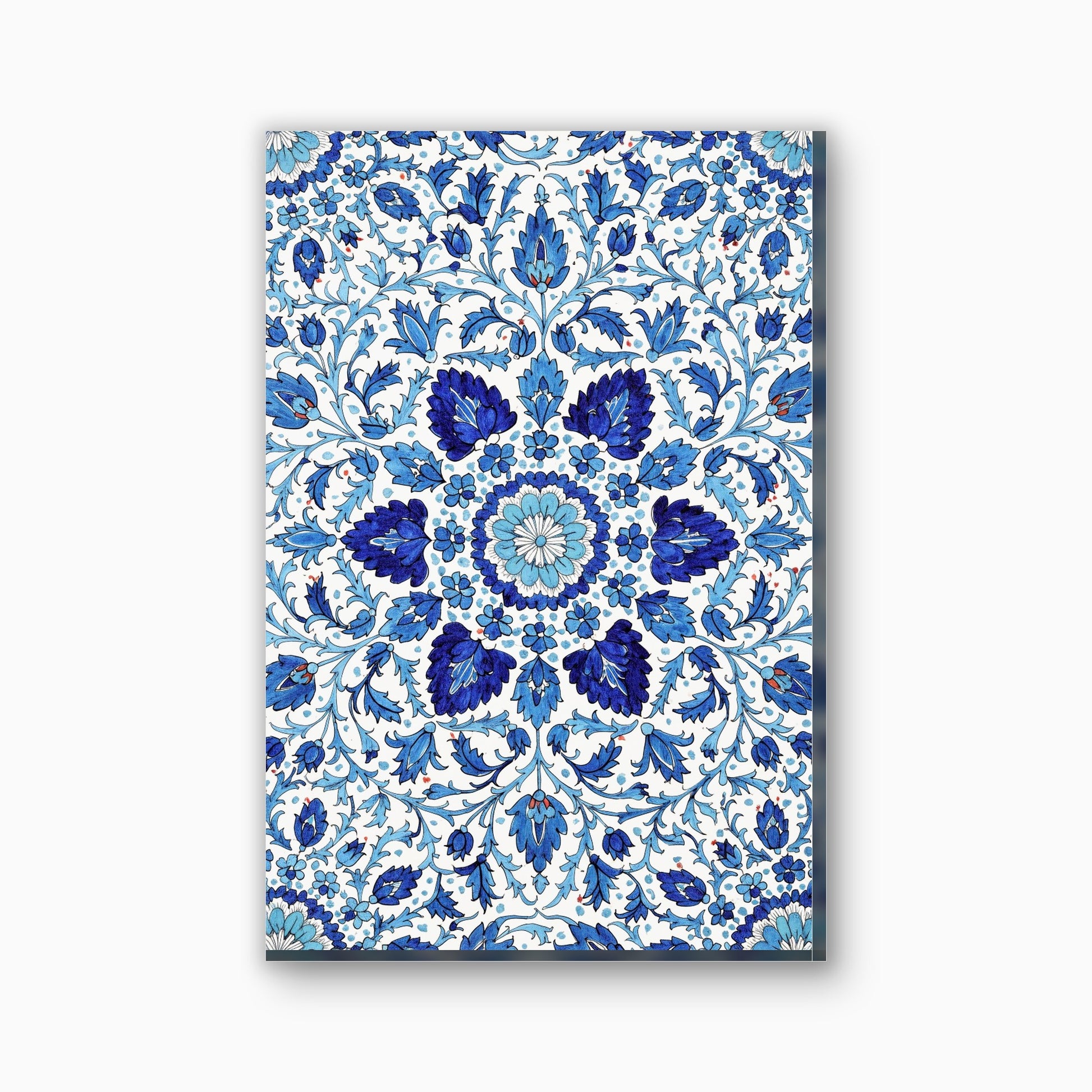 Iznik koepelpatroon canvas schilderij in kobaltblauw en turquoise