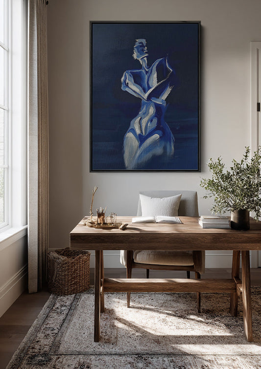 Elegante Frauenfigur Leinwandbild an der Wand im Schlafzimmer