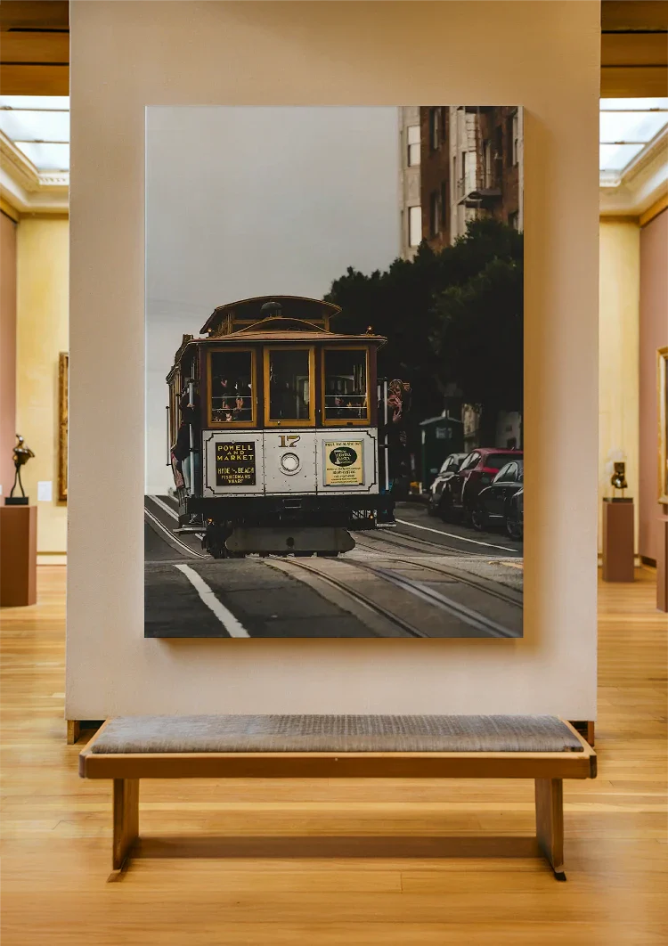 San Francisco Kabelbahn Powell Market Hügel Stadtansicht Gemälde