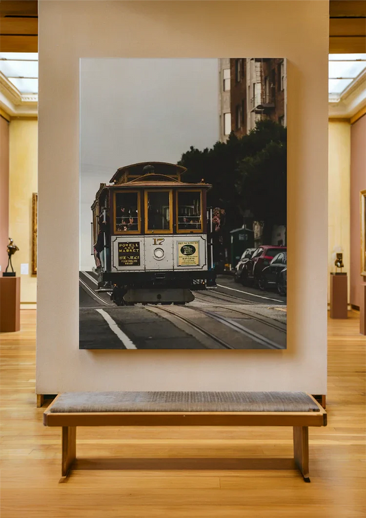Obraz na płótnie z tramwajem linowym z San Francisco na ścianie w przedpokoju