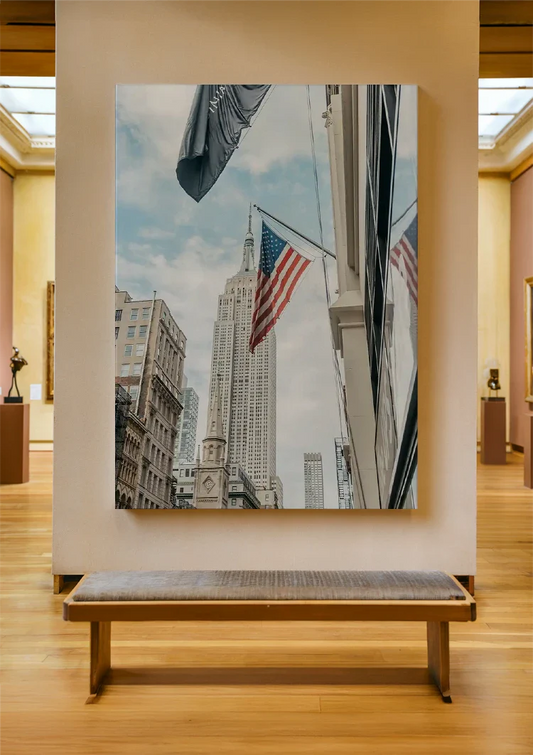 New York straatbeeld canvas schilderij hangt aan de muur in de hal