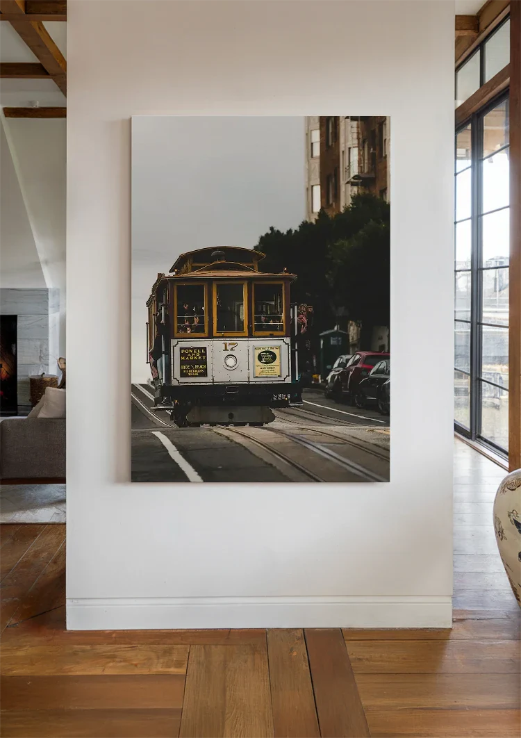 San Francisco Kabelbahn Powell Market Hügel Stadtansicht Gemälde