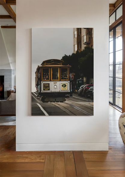 San Francisco Kabelbahn Powell Market Hügel Stadtansicht Gemälde