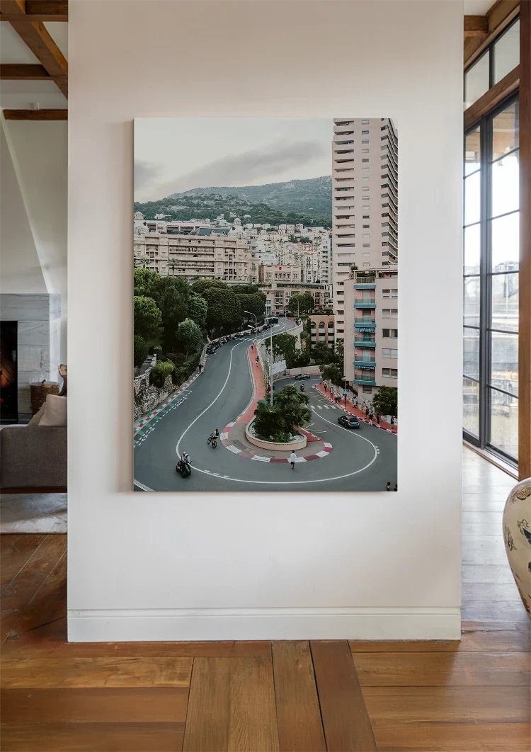 Monaco Grand Prix Famous Hairpin Bend Aerial View Formula 1 Circuit Painting