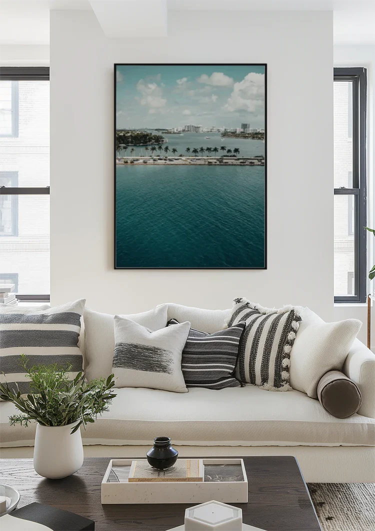 Palm Jumeirah Dubai Luchtfoto Turquoise Water Skyline Schilderij