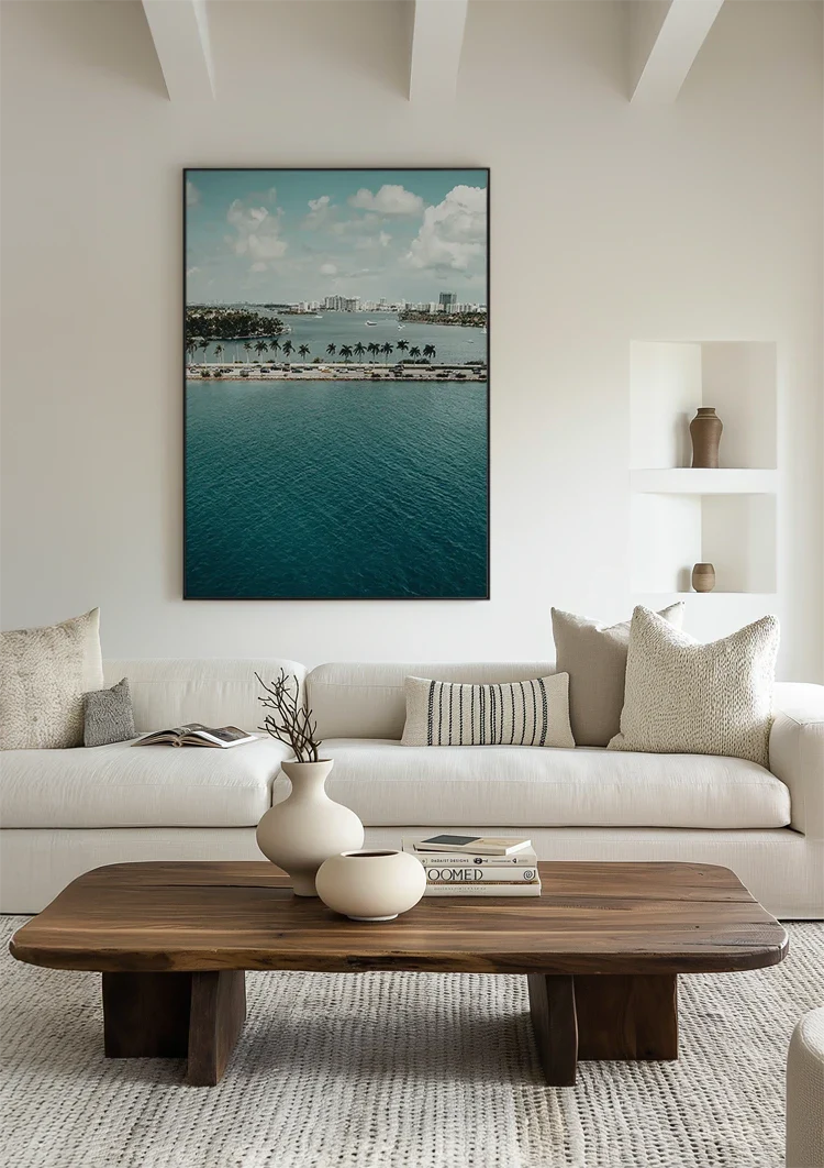 Palm Jumeirah Dubai Luchtfoto Turquoise Water Skyline Schilderij