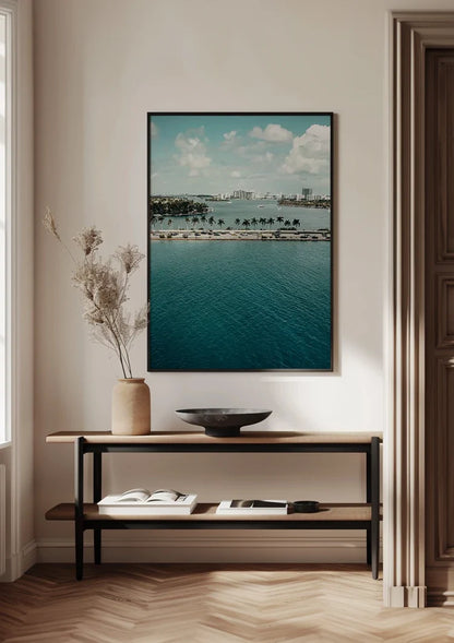 Palm Jumeirah Dubai Luchtfoto Turquoise Water Skyline Schilderij