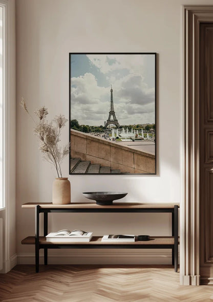 Eiffelturm vom Trocadéro Paris Brunnen Blauer Himmel Gemälde