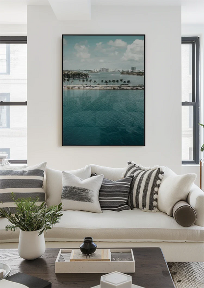 Palm Jumeirah Dubai Luchtfoto Turquoise Water Skyline Schilderij