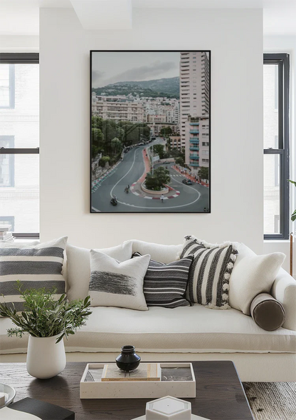 Monaco Grand Prix Famous Hairpin Bend Aerial View Formula 1 Circuit Painting