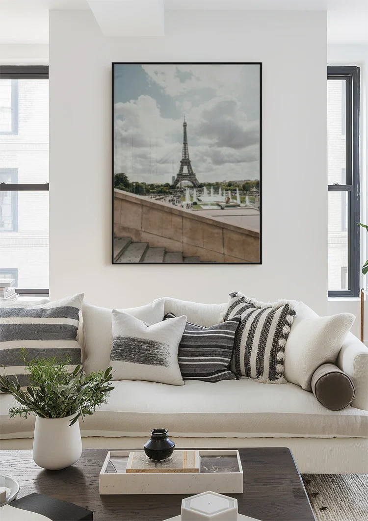 Eiffelturm vom Trocadéro Paris Brunnen Blauer Himmel Gemälde