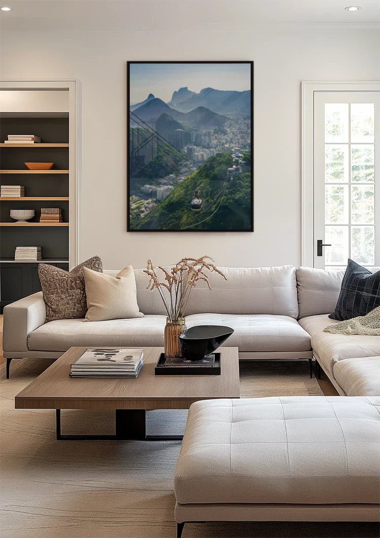 Kabelbaan Rio de Janeiro Groene Heuvels Stad Bergen Luchtperspectief Schilderij