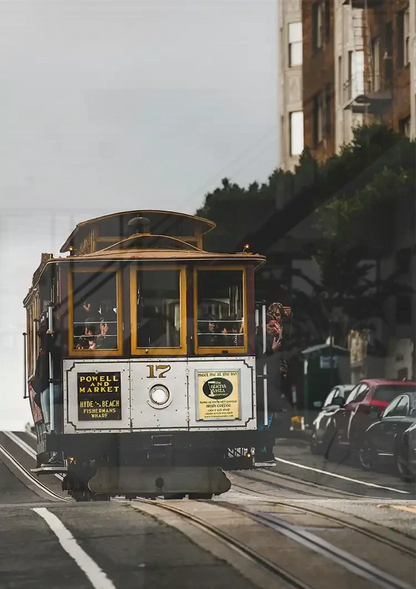 San Francisco Kabelbahn Powell Market Hügel Stadtansicht Gemälde