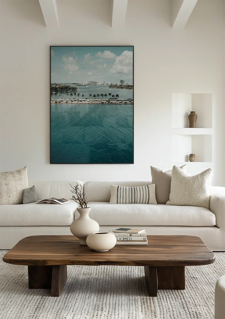 Palm Jumeirah Dubai Luchtfoto Turquoise Water Skyline Schilderij