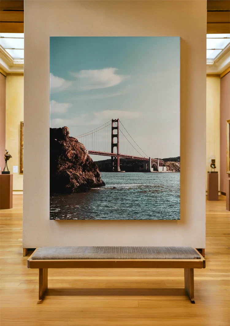 Golden Gate Bridge vom Wasser aus gesehen San Francisco Gemälde