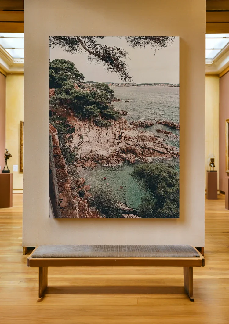Rocky Coastline with Turquoise Clear Water Painting