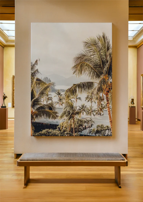 Tropical Palm Trees Golden Sunlight Holiday Vibe Painting