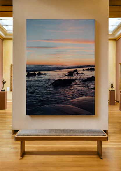 Sunset At The Water Pastel Coastline Painting