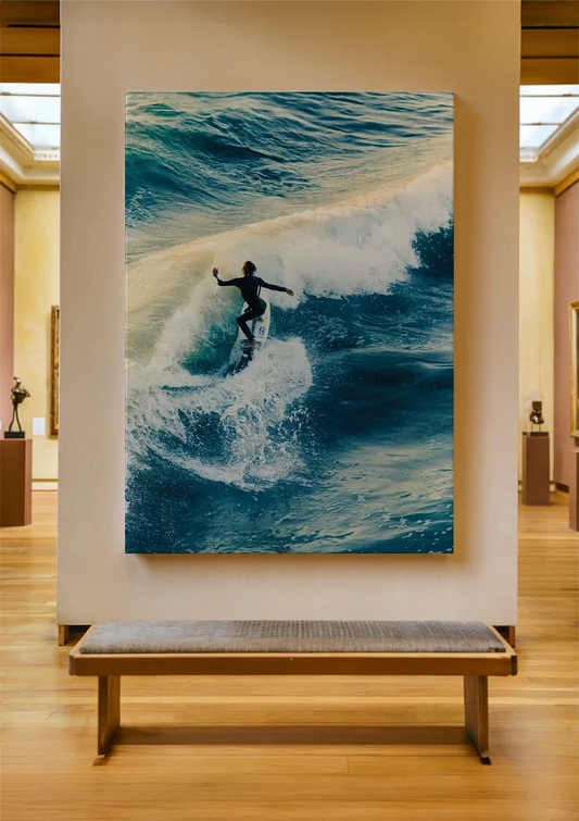 Surfer op de golf canvas schilderij aan de muur in de hal