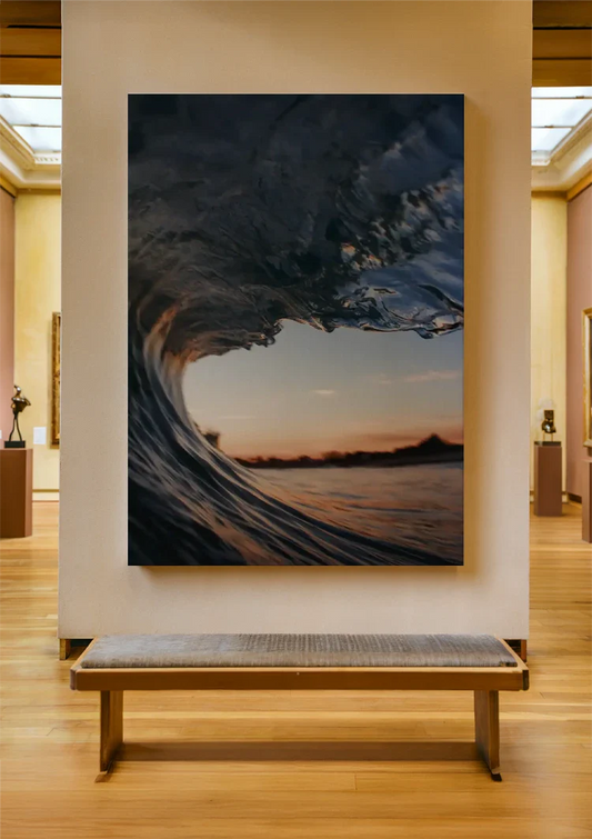 Golf gezien van binnenuit canvas schilderij aan de muur in de hal