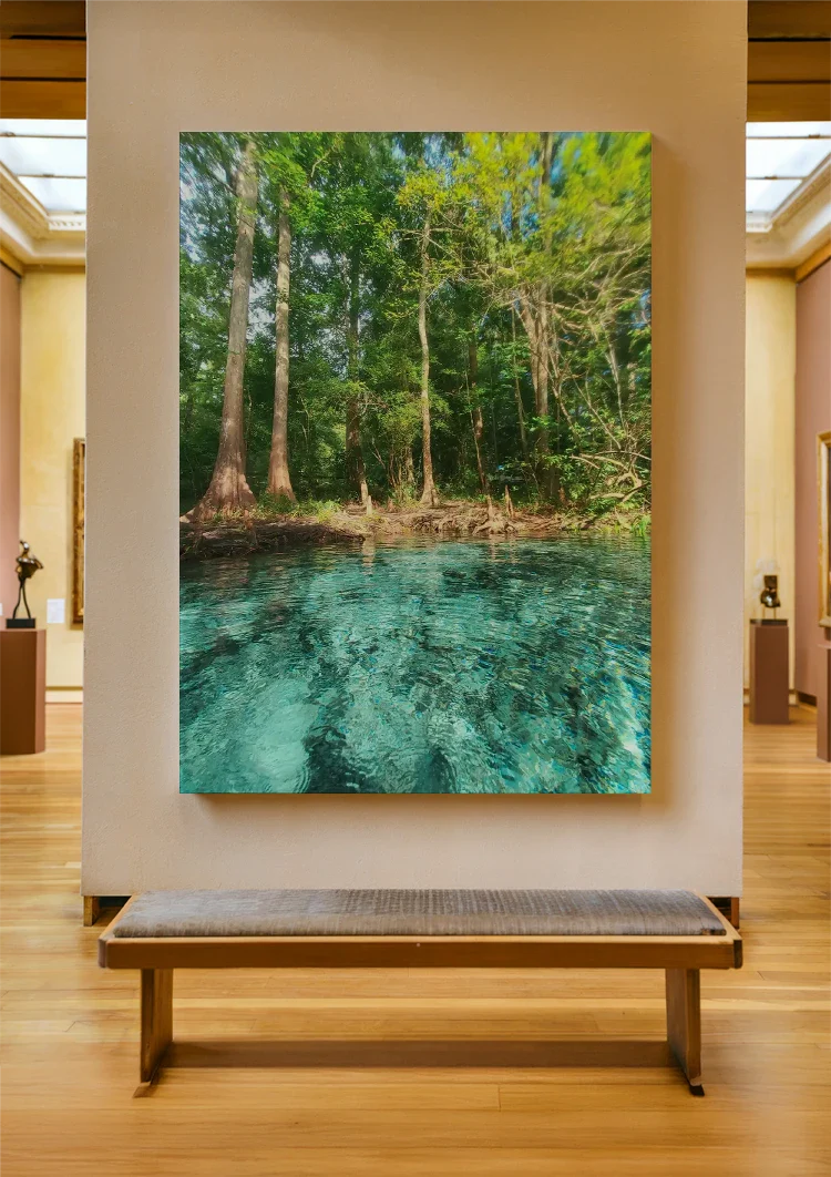 Klarblaues Wasser Tropischer Wald Natürliche Quelle Gemälde