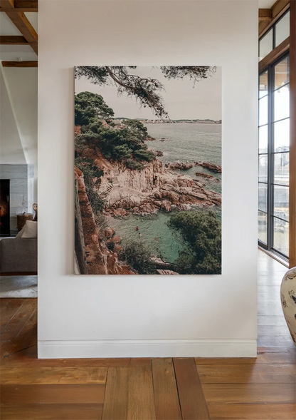 Rocky Coastline with Turquoise Clear Water Painting