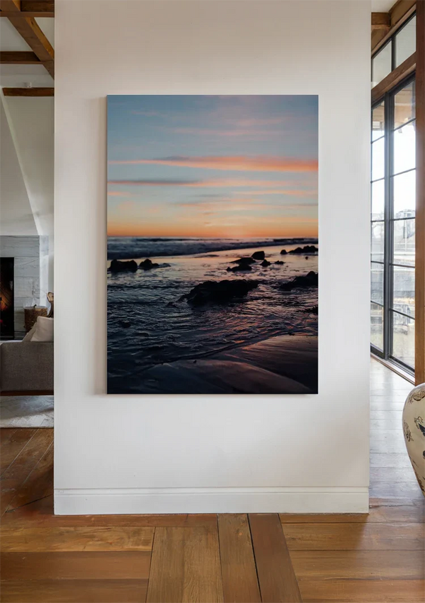 Sunset At The Water Pastel Coastline Painting