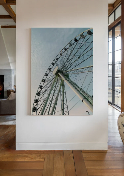 Riesenrad Untersicht Blauer Himmel Geometrisches Modernes Gemälde