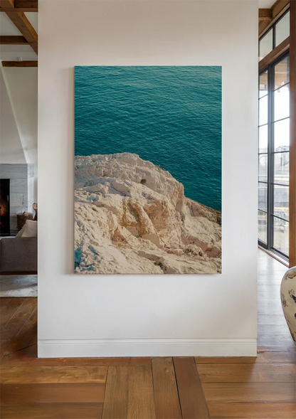 Large Rocks Clear Turquoise Sea Coastline Nature Painting