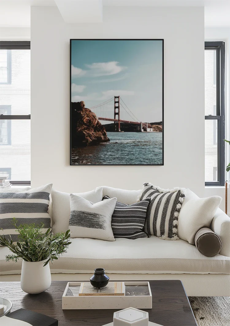 Golden Gate Bridge vom Wasser aus gesehen San Francisco Gemälde