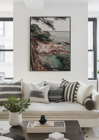 Rocky Coastline with Turquoise Clear Water Painting