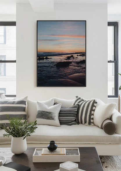 Sunset At The Water Pastel Coastline Painting