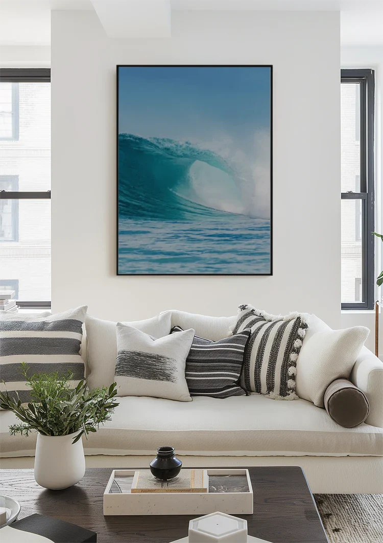 Big Wave Turquoise Ocean Powerful Seascape Nature Painting