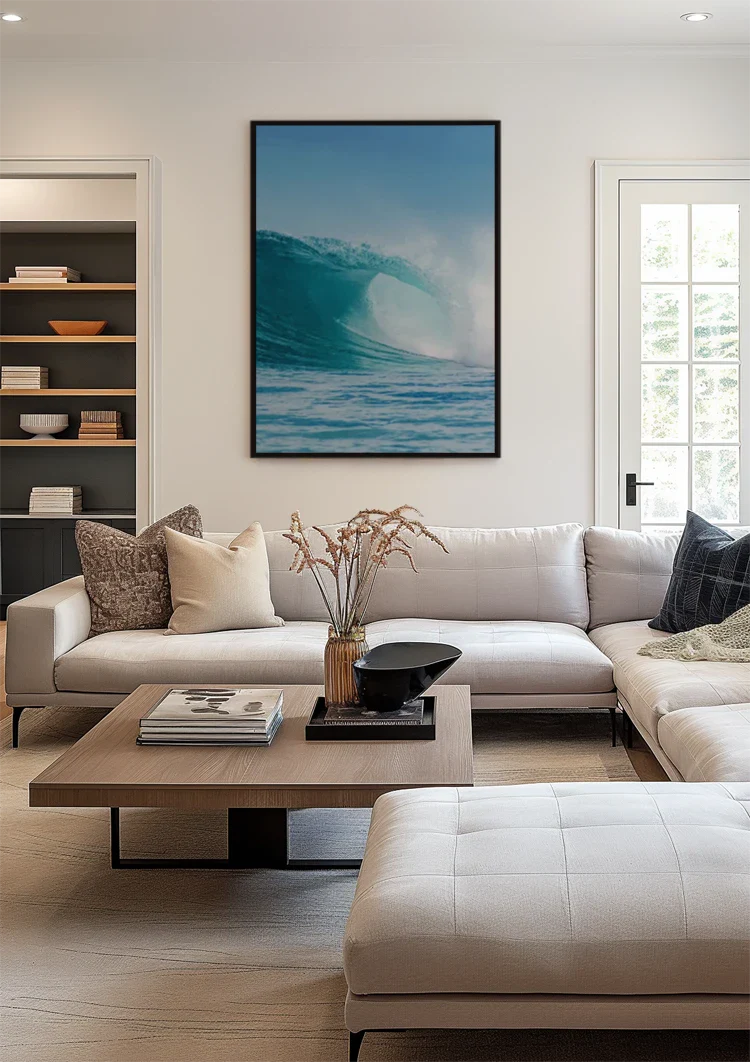 Big Wave Turquoise Ocean Powerful Seascape Nature Painting