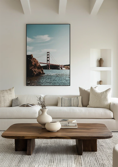 Golden Gate Bridge vom Wasser aus gesehen San Francisco Gemälde